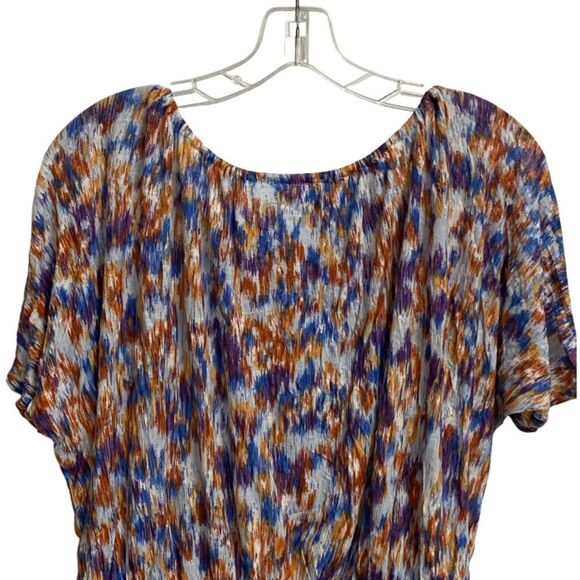 Guess Women's Cold Shoulder Top Size S Ruffle Elastic Waist Tie Neck Y2K Artsy - Picture 10 of 14